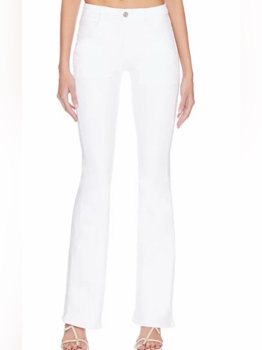 Frame - Le High Flare Trapunto St in Blanc